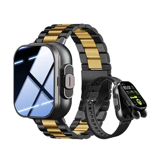 Men's Smart Watch with Built-in Wireless Earbuds, Wireless Calling for iPhone and Android, Perfect Birthday Gift, Quartz Digital Display