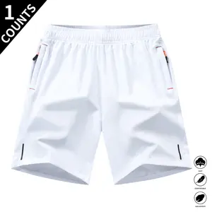 Men’s shorts, men’s sports casual shorts, soft and comfortable, solid color, drawstring and zippered pockets, outdoor sports, running fitness shorts, summer menswear, men’s shorts