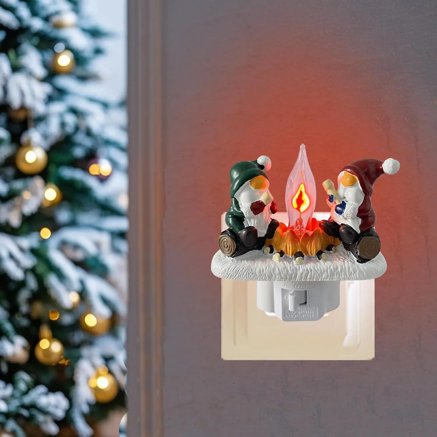 Santa Claus Design Night Light, 3D Christmas Santa Claus Night Light, Creative Resin Ornament, Desktop Decoration for Home Bedroom Living Room, Indoor Decorative Light