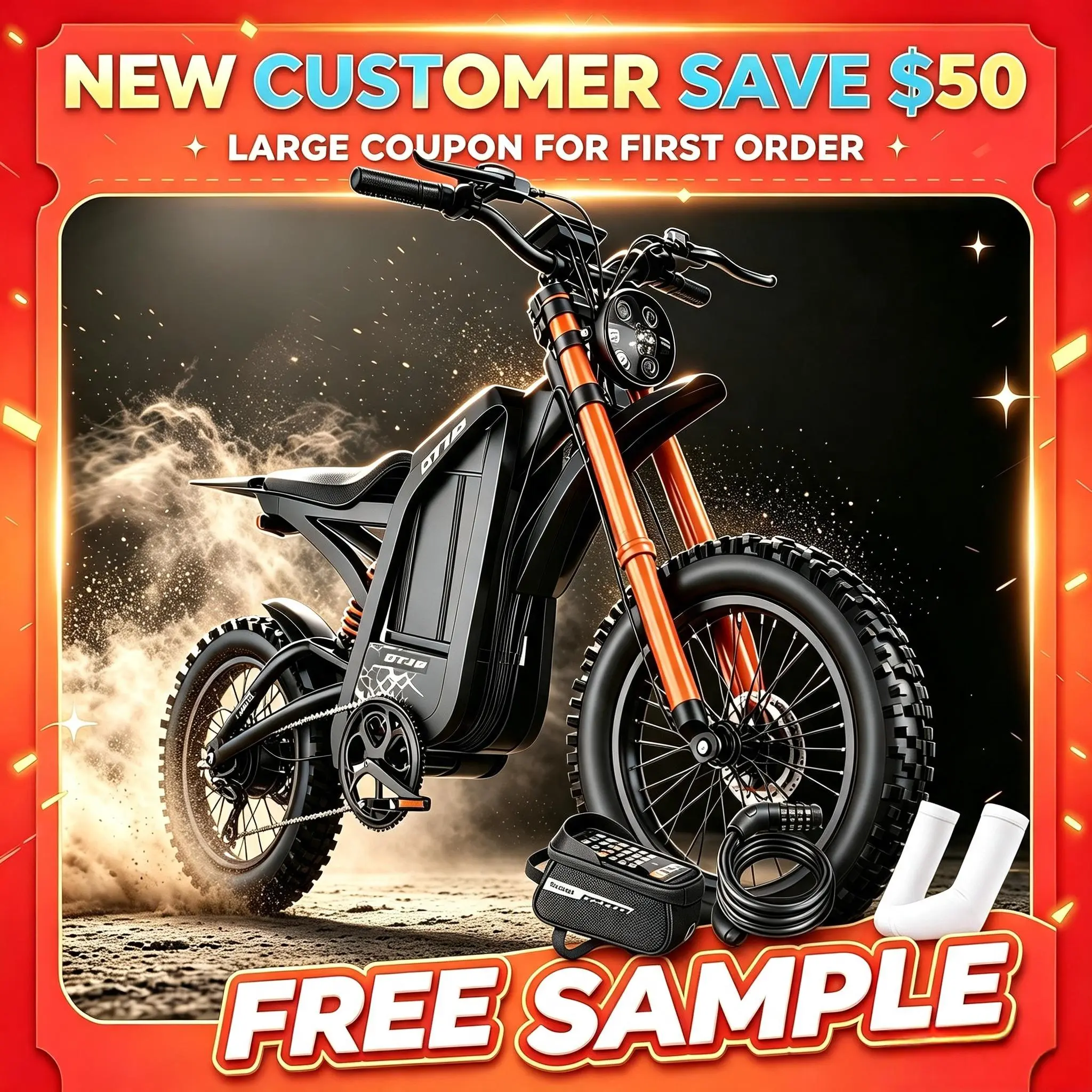 Fweork GT16 Electric Dirt Bike for Teens & Adults, 60V 30Ah Battery & 100Miles Range, 5500W Peak Motor Ebike, Up to 40MPH, Dual Hydraulic Brakes, NFC Smart Unlock, 16" Off-Road Tire Electric Motorcycle