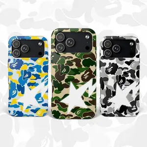 Camo Bape Shockproof Tough Smartphone Casing, Streetwear Protective Cellphone Cover with Handheld Device Protection, E-Commerce Phone Accessories for iPhone 11 12 13 14 15 16 17 Pro Max Plus