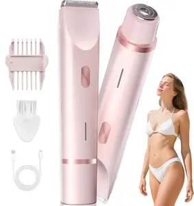 Women's Electric Bikini Trimmer, Painless Body Grooming Shaver with Detachable Cleanable Cutting Head, Compact Rechargeable Beauty Tool for Daily Use & Holiday Gifting, Bikini Trimmers