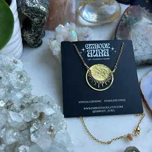 YOU ARE MY SUNSHINE   golden stainless steel necklace Female