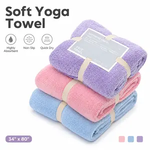 Soft Yoga Towel - Highly Absorbent Non-Slip Microfiber Towel for Hot Yoga, Gym & Pilates, Quick Dry & Lightweight Workout Accessory (34" x 80")