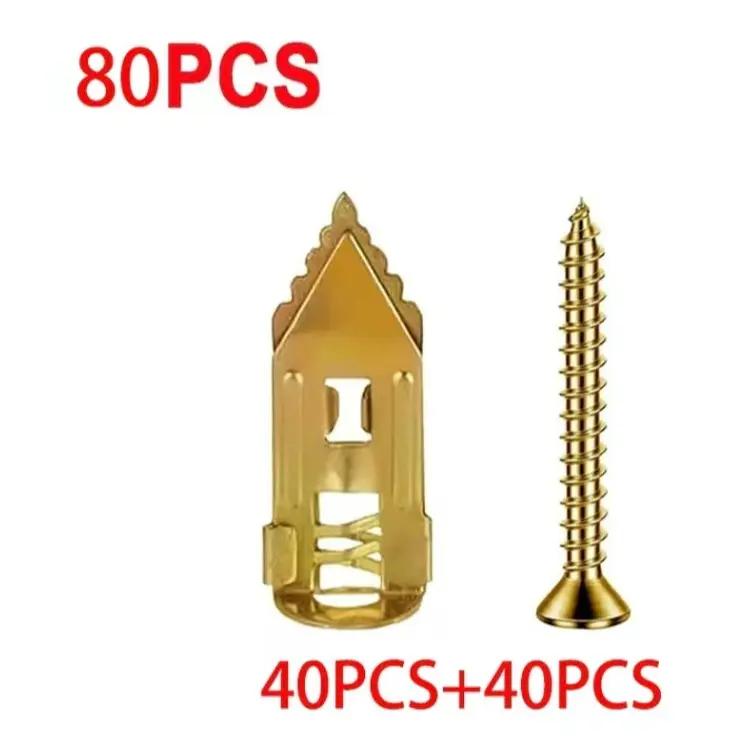 120pcs Heavy Duty Metal Drywall Anchors & Screws Kit - 3 Sizes Self-Drilling Steel & Zinc Fastening Set, Shelf & Mirror Fit Expansion Bolts for Sheetrock, Concrete Wall Installations, Heavy Duty Fastening