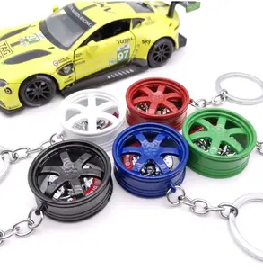 Metal Car T37 Wheel Keychain | Moving Brake Rotor | JDM Style Car Rim Wheel Accessories | Car Lover Gift | Car Guy Accessory