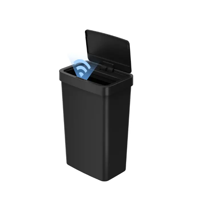 13.2 Gal Black Automatic Trash Can, Motion Sensor Hands-Free Kitchen Garbage Bin