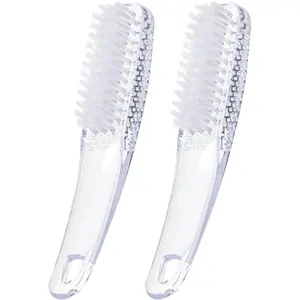 Nail Brush for Cleaning fingernails Clear, 2 Pack Fingernail Brush Hand Scrub Cleaning Nail Brushes with Case Plastic Hand Finger Toes Scrubbing Brush, Pedicure Nail Scrubber