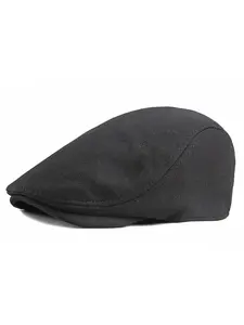 Unisex British Vintage Beret Hat, Simple Style Forward Cap for Men & Women, Casual Fashion Accessory for All Seasons