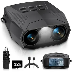 Night Vision Goggles - 5K Night Vision Binoculars for Adults, 5000mAh Rechargeable Infrared Binoculars with 3'' Large Screen, 10X Digital Zoom External Flashlight for Camping
