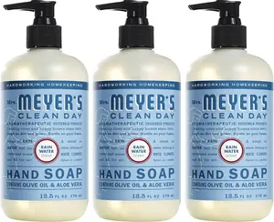 MRS. MEYER'S CLEAN DAY Hand Soap, Made with Essential Oils, Rain Water, 12.5 fl. oz - Pack of 3