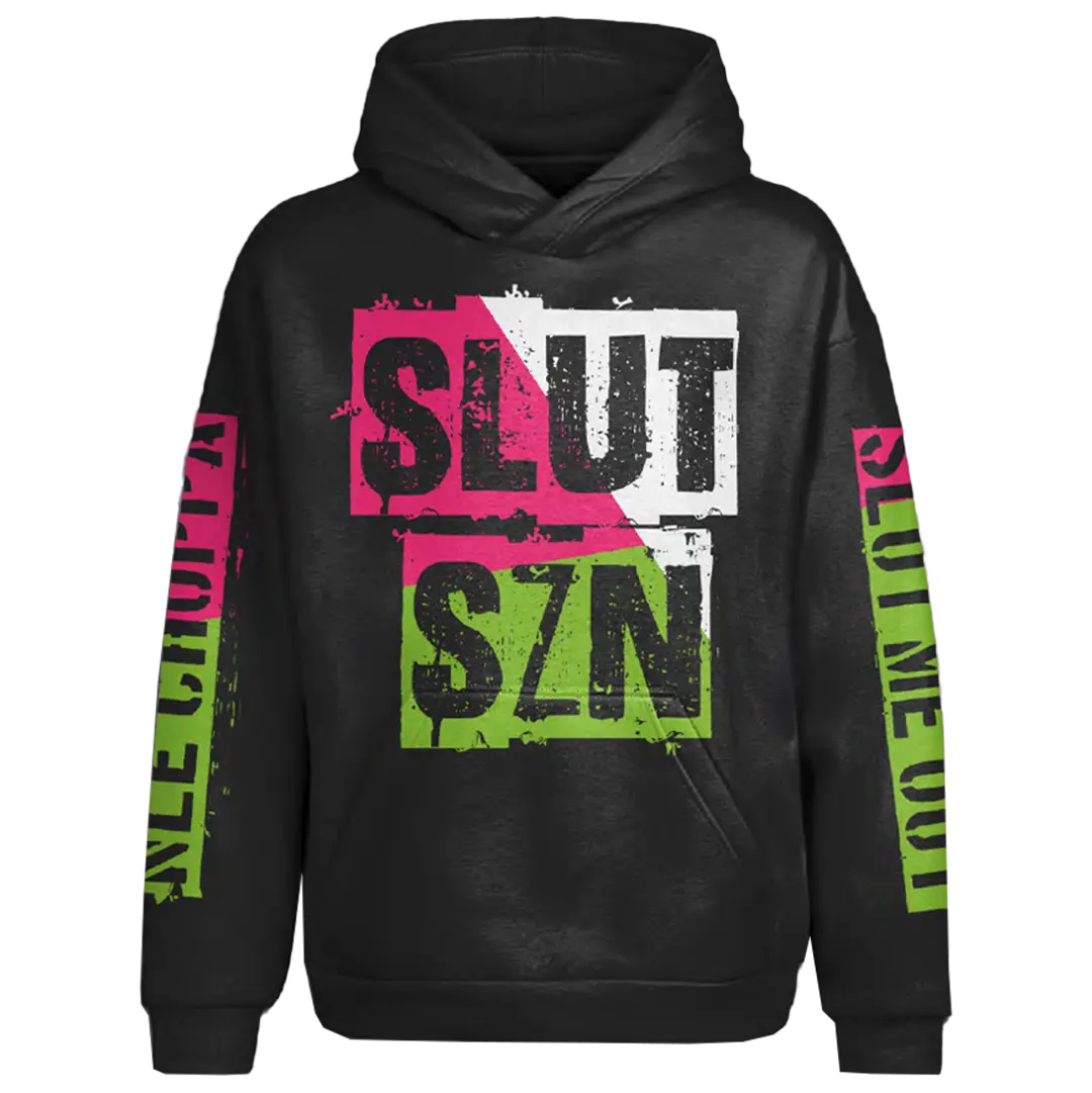 "Slut Szn" - Unisex Pullover Hoodie in Black - NLE Choppa graphic hoodie