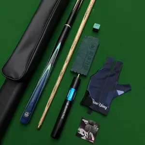 JIAN YING 3/4 Snooer Pool Cue Stick 10.2mm Tip With Case Extension Northern Fantasy Design White Wood Wax Insert Wooden Flower