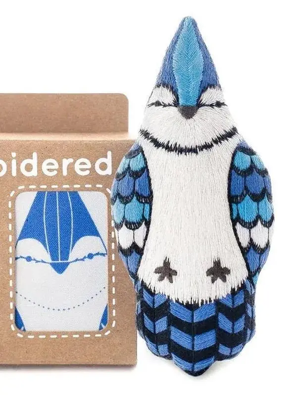 "Blue Jay" Embroidery Mini Doll Kit