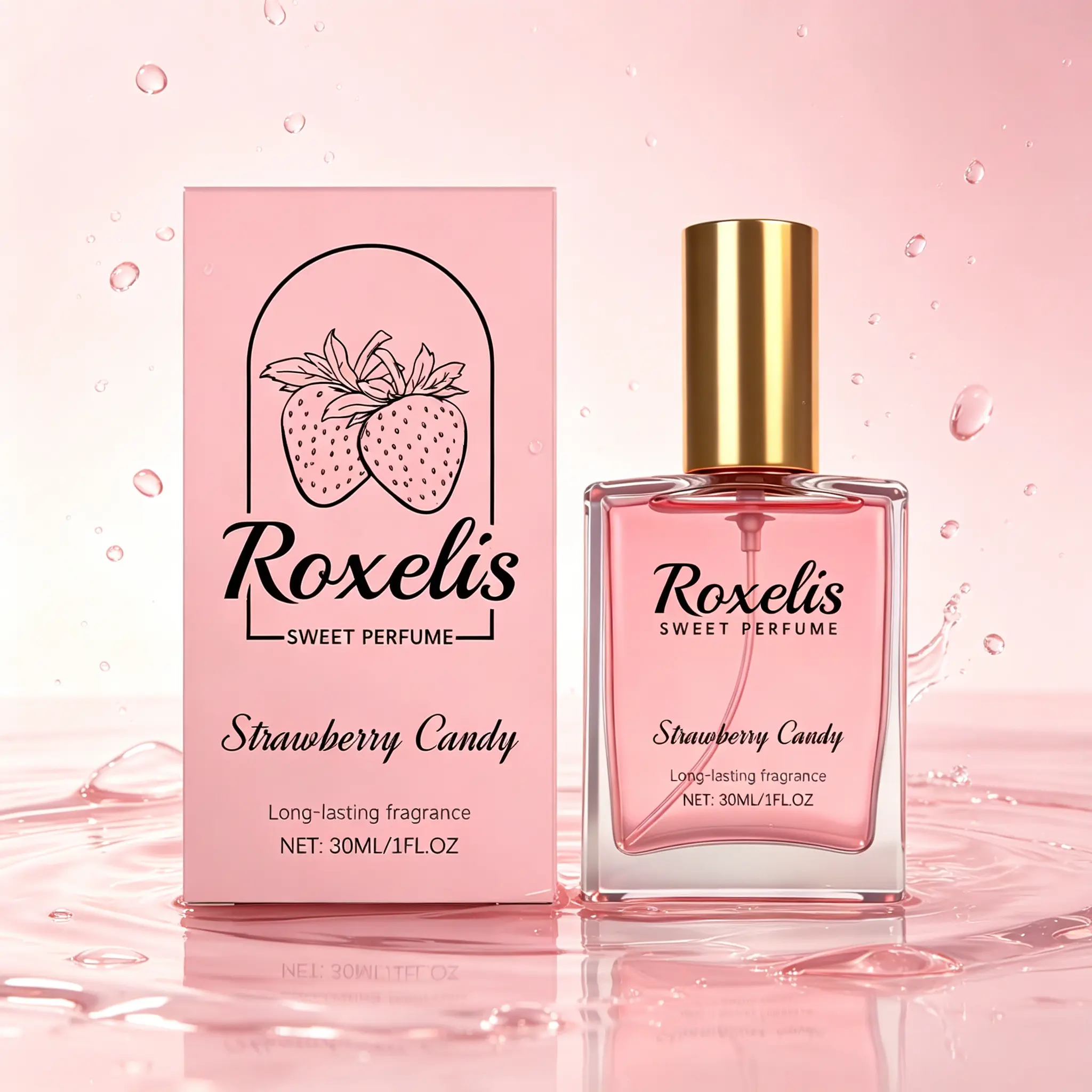 Sweet Strawberry Candy Perfume – Roxelis 30ml Eau de Parfum – Long-Lasting, Sweet & Fruity Fragrance – Perfect for Women – Daily Wear, Date Night, Party & Valentine's Day – Signature Sweet Scent
