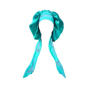 Teal Kaleidoscope Satin Bonnet