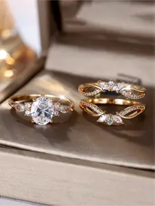 Elegant Floral Design Synthetic Zirconia Engagement Ring Vintage Wedding & Party Jewelry, Luxury Rings for Women, Valentine's Gift, Fashion Accessory Gift