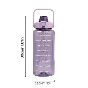 67oz Sports Water Bottle, 2 Counts/set Leakproof Water Bottle with Straw & Handle, Drinking Cup for Outdoor Fitness & Water Tracking, Hydration Tumbler