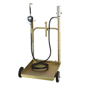 LAUCO 3:1 Pneumatic Transfer Kit – Digital Metering Gun, 13ft Hose, Mobile Drum Trolley, Regulator – Complete SAE240 Fluid System for 55-Gal Barrels (Not for Gasoline or Fuel Oil)