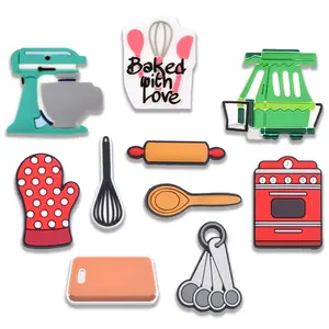 Cooking Croc Charms 10PCS PVC Clog Pins Accessories Party Favors Birthday Gifts Holidays Decoration for Boys Women Girls