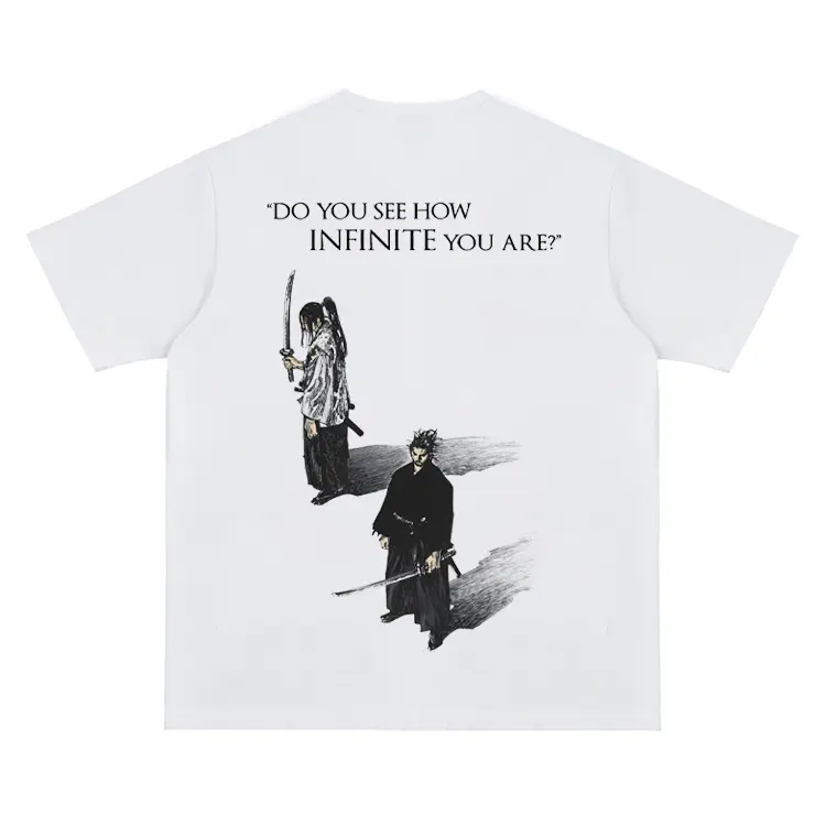 Vagabond "Sun" Vintage Oversized Tee Anime T-shirt 100% Cotton Original Design Men's Top for Fans DTG Printing Menswear Tshirt Streetwear Tropical