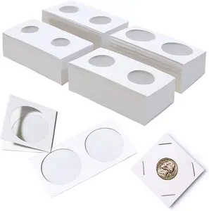200-Pc Smooth Cardboard Coin Flips Organiser, Assorted Sizes with Transparent Dust-Free View Window, Cardboard Mylar Material and Storage Box