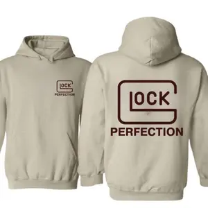 [graphic hoodies]Glock Perfection 2 Sided Hoodie/Sweatshirt(No Hood)/T-Shirt, For Men/Women - Unisex Style, 100% Cotton, Pullover unisex hoodie