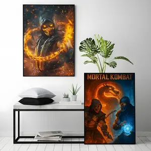 game series Mortal Kombat Poster HD Heavy-Duty Self-Adhesive Waterproof Wall Decor – Tool-Free Install, Durable & Reusable Conceals Wall Flaws | Elevates Home Style | Ideal for Living Rooms, Bathrooms & Kitchens