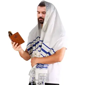 [Windproof & Decorative] Traditional Jewish Prayer Shawl | 1pc | Polyester 100% | Decorative & Windproof, Hand Washable, with Zipper Pocket | for Festive Occasions | Basic Style
