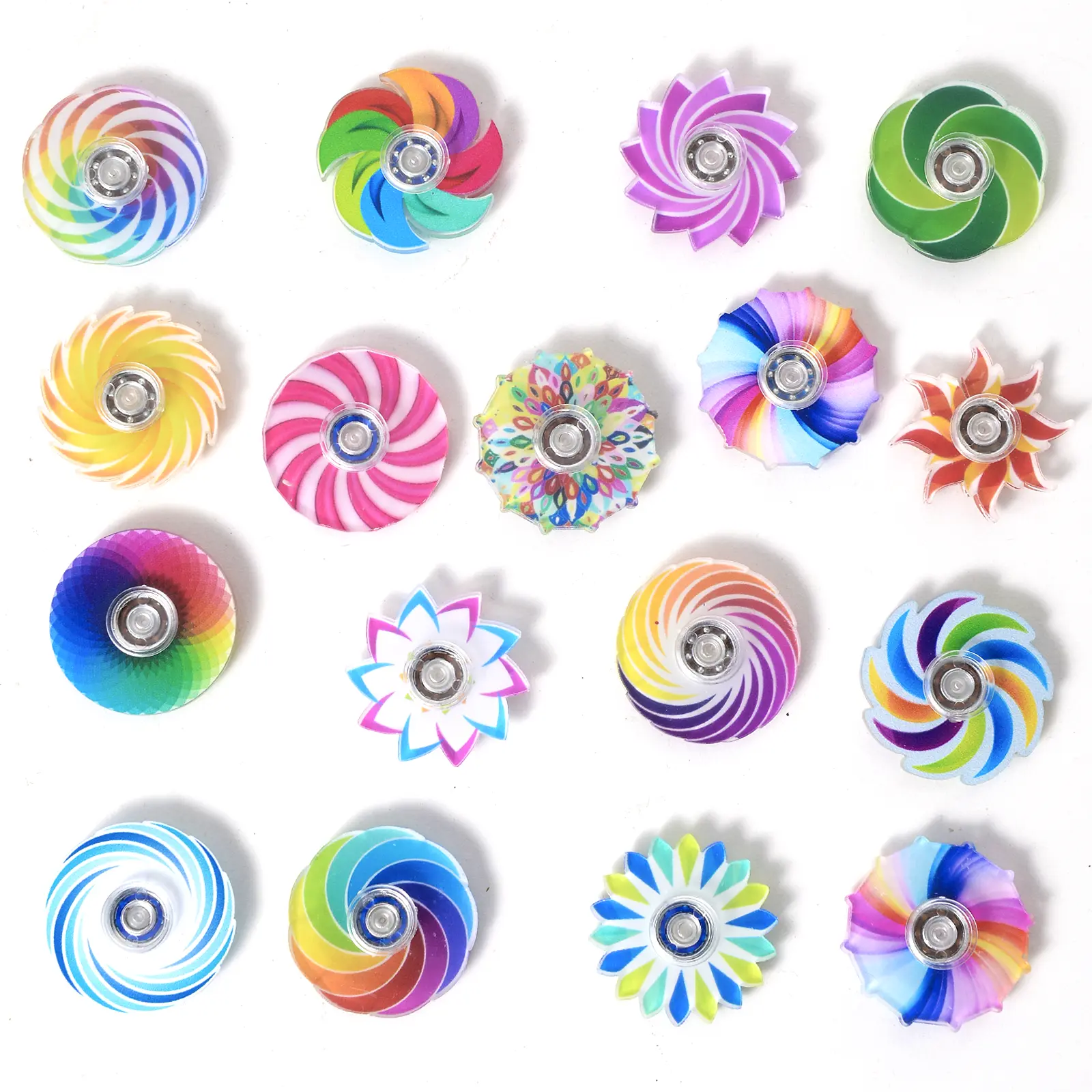 40pcs Bulk Colorful Spinners - Unisex Fidget Toys, Sensory Fidgets, Stress Relief Gadgets, Classroom Prizes, Christmas Gifts for Kids & Adults