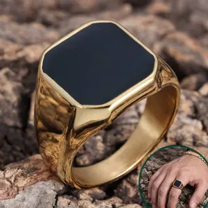 Minimalist 18K Gold Plated Ring – Stainless Steel Unisex Jewelry Gift