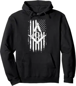 Masonic American Flag Square and Compass - Freemason Pullover Hoodie