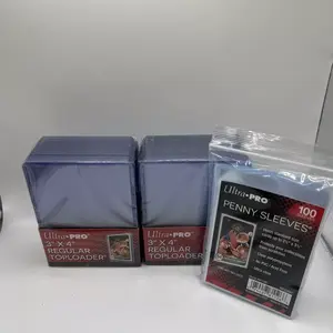 Ultra Pro Regular Toploaders 35pt - 2 Packs of 25, 50 Total Toploaders with 100 Penny Sleeves clear Card baseball card
