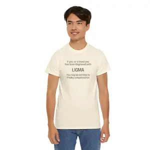 LIGMA Text Tee | Funny Medical Joke Shirt, White Graphic T-Shirt