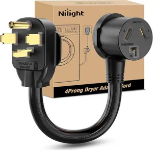 Nilight EV Dryer Adapter Cord 30 Amp to 30Amp 4 Prong 125V/250V 7500 Watt Pure Copper Dryers New Outlet Old Plug Conversion Heavy Duty 10 Gauge Wires 14-30P 10-30R 30M/30F