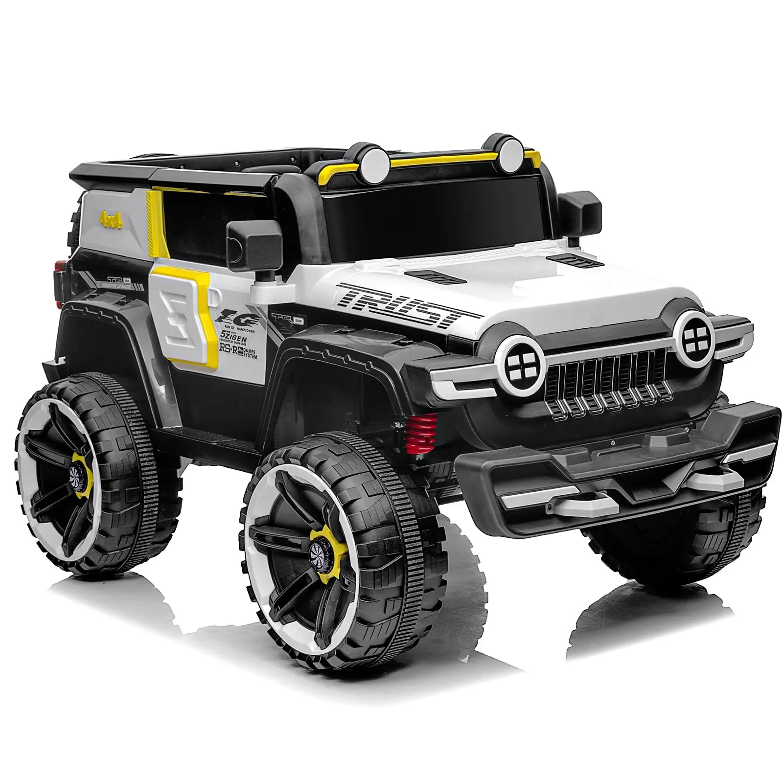 Gaomon 12V 2-Seater 4WD Off-Roading Remote Control Kart for Kids, 25W Dual Motors, Decor Spare Tire, Spring Suspension, Outdoor Electric Ride-On Toy Truck