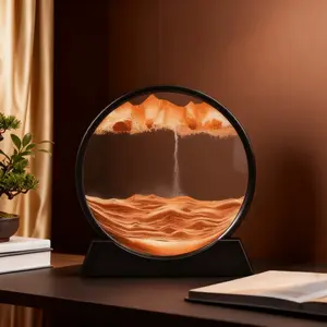 3D Dynamic Sand Art Set, Desert Style Hourglass Timer, Home & Office Decor, Perfect Gift for Holidays, Unique Decoration Piece