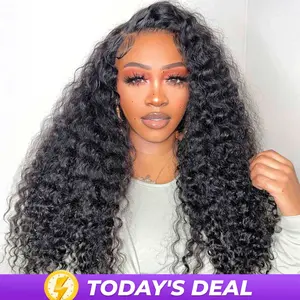 [Exclusive Deal] OQ HAIR 13x6 Lace Front Wigs Human Hair Deep Wave Lace Front Human Hair Wig Pre Plucked 180 Density Natural Black for Women