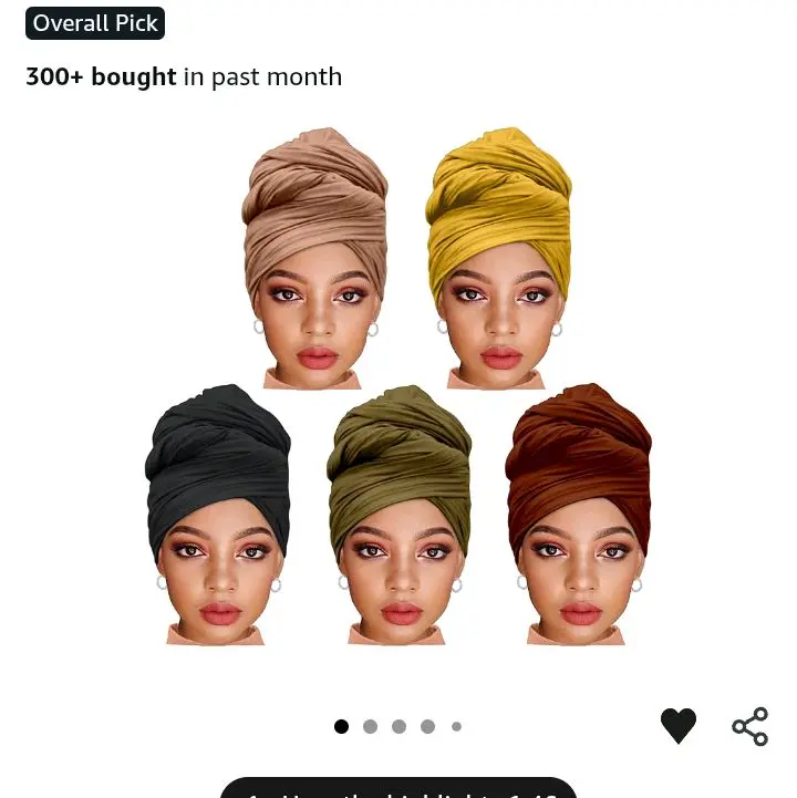 ZRQ 5 Pieces Solid Color Multicolor Combination Stretch Headcovering Extra Long Scarf Jersey Turban Fashion Head Scarf Soft Head Wraps for Women (Black,Camel,Coffee,Army Green,Turmeric)