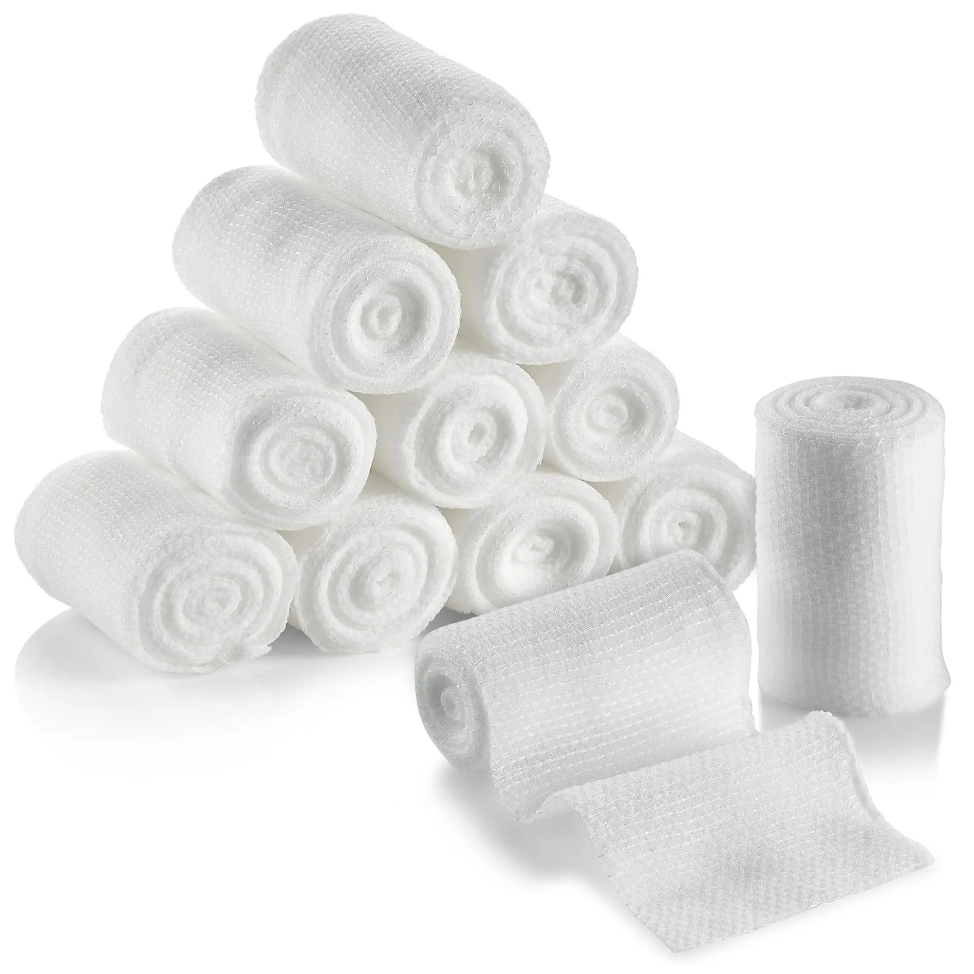 MEDca Gauze Bandage Rolls - 48 Pack Medical Grade Stretch Gauze, 4yd Per Roll, Medical Supplies for Wound Care, Emergency Kit, First Aid Dressing