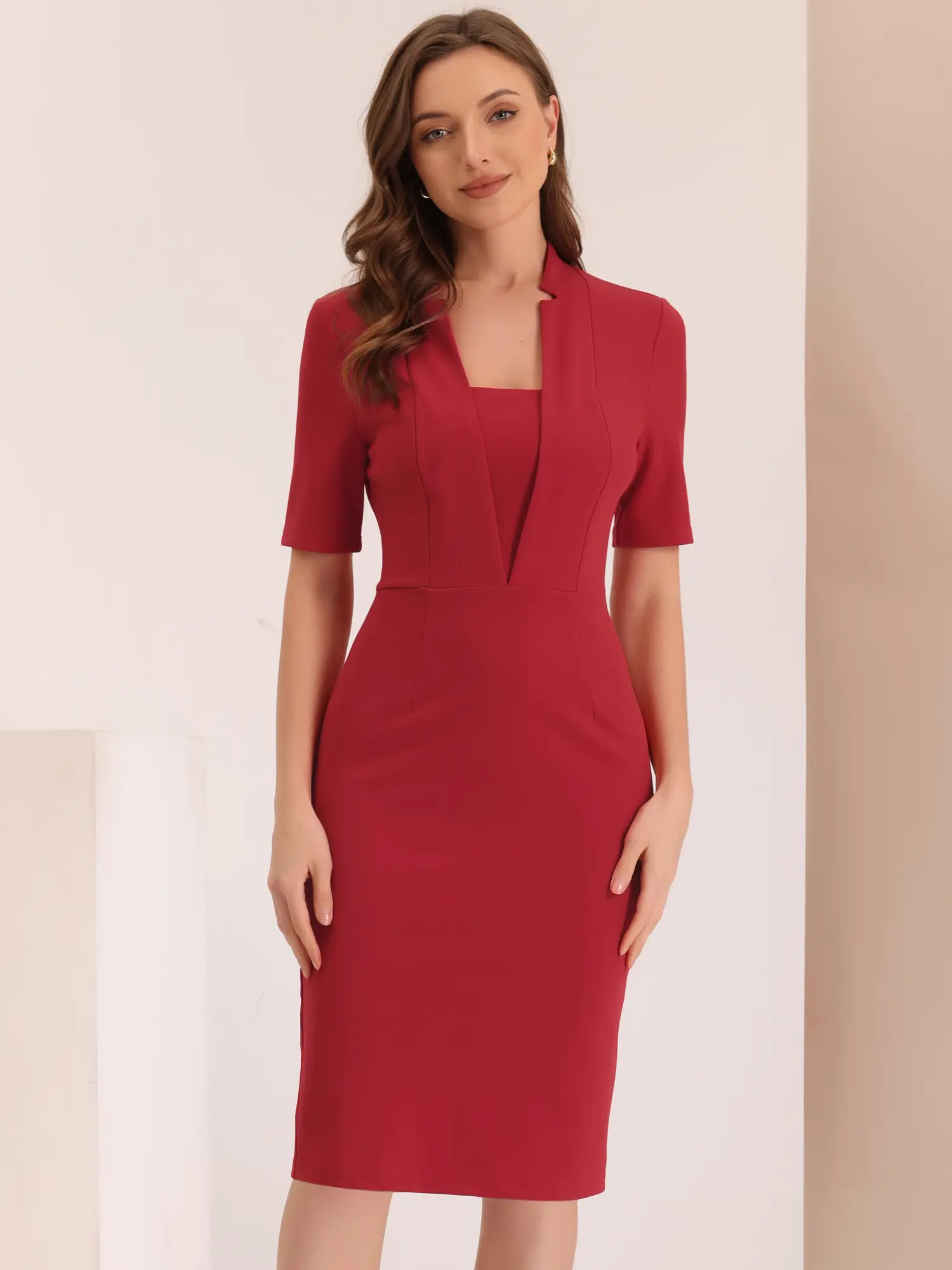 INSPIRE CHIC Formal Pencil Dress Women's Short Sleeve Work Office Bodycon Sheath Dresses - TikTok Shop INSPIRE CHIC Formal Pencil Dress Women's Short Sleeve Work Office Bodycon Sheath Dresses - TikTok Shop