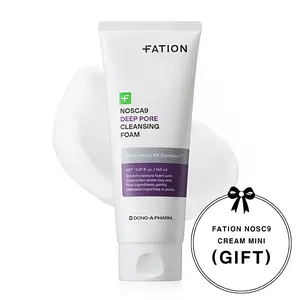 FATION Nosca9 Deep Pore Cleansing Foam 5.07 fl oz. (150ml) -  Facial Smooth Hyaluronic Hyaluronic Acid Moisture Moisturize Rice Salicylic Sensitive Skin Repair + free gift