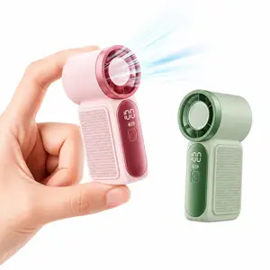 1200Mah Portable Super Mini Handheld Turbo Fan – 100 Speed Powerful Cooling Fan, USB Rechargeable Mini Pocket Fan with Digital Display, Ultra Strong Wind for Travel, Makeup, Office, Outdoor & Summer Essentials