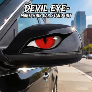 3-Pack Raptor Eye Car Stickers, Horror Rearview Mirror Decals for Trucks SUVs, Waterproof UV Resistant Scratch-Proof Vinyl, Spooky Halloween Car Decor, Universal Fit Auto Exterior Accessory