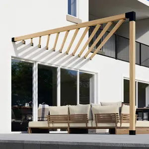 DIY Pergola Bracket Kit for an Attached Triangle Pergola With Slatted Roof - Any Size Up to 12' x 12'