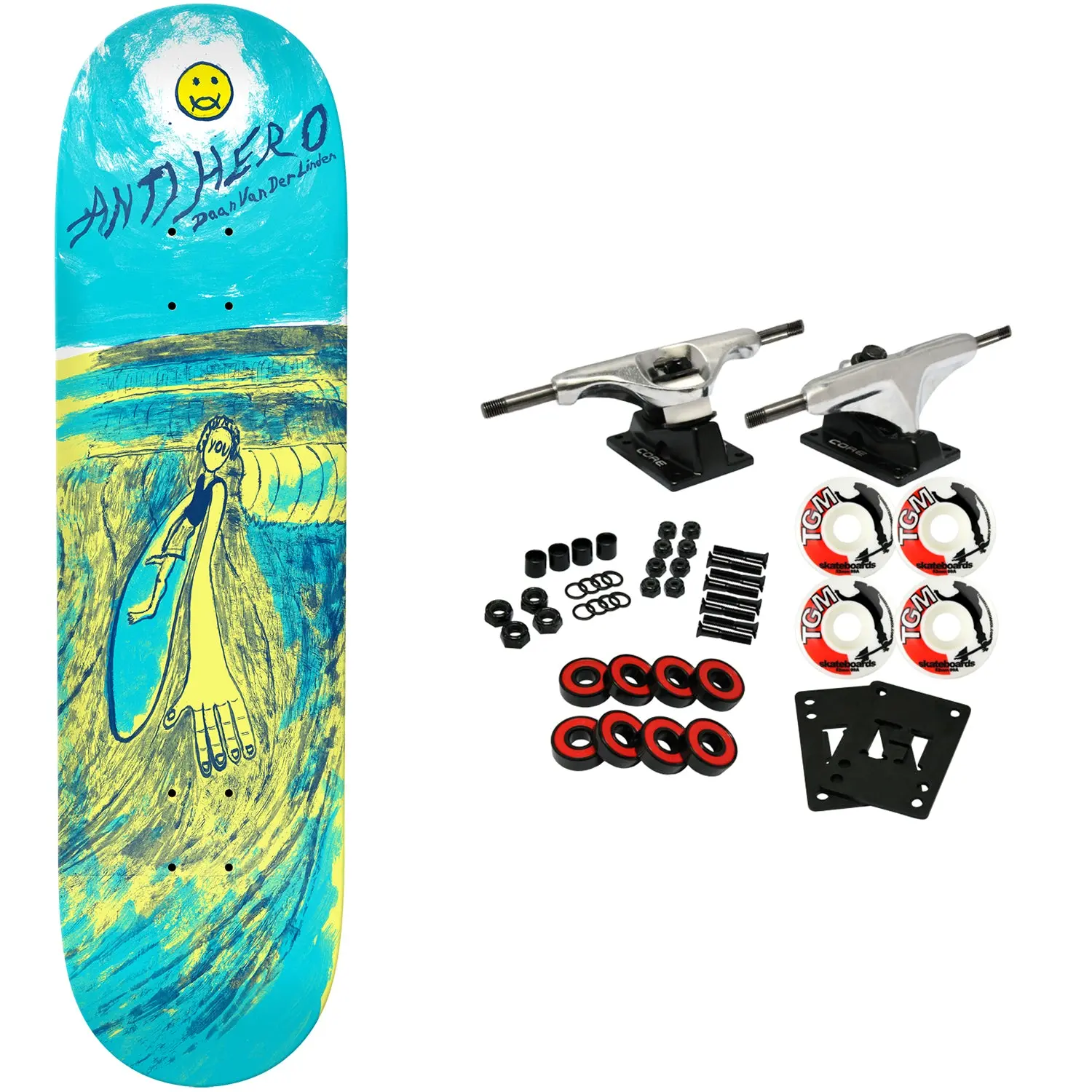 Anti Hero Skateboard Complete Daan Expressions Blue 8.28" x 31.7"