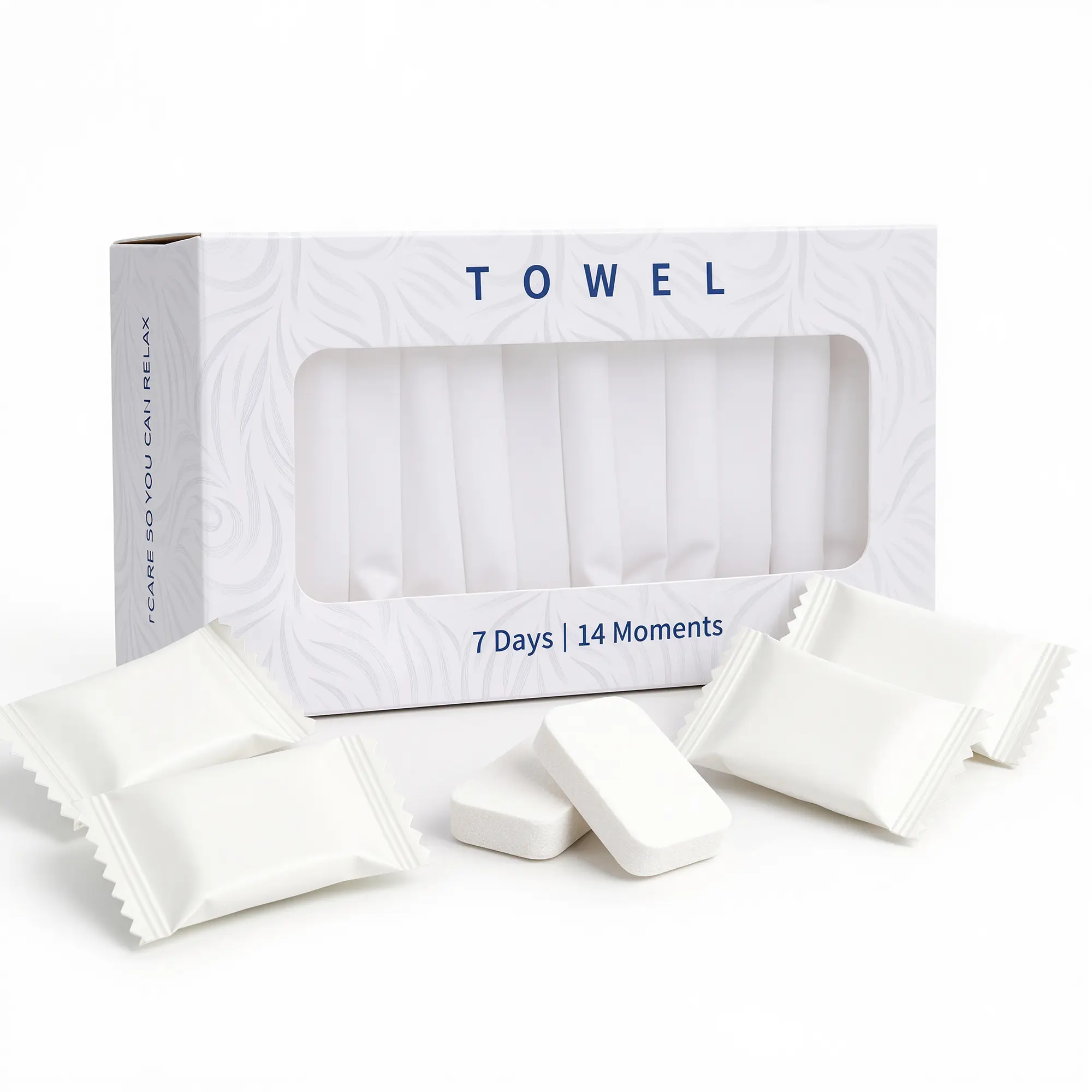 Welsteepse 14 Pack Compressed Towels, Individually Wrapped Disposable Face Towels, Portable Travel Washcloths for Outdoor Camping, Hiking, Gym and Guests