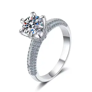 A121 5-2ct Synthetic Moissanite Gemstone Fashion Ring for Adults