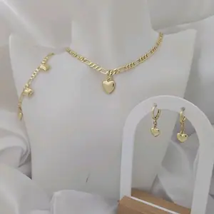 Cadena 200 dije 478 corazón y aretes y 035 pulsera