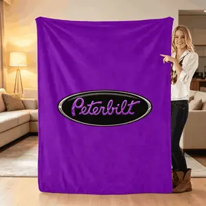 Blankets Peterbilt Truck Purple Flannel Blanket Kids Blanket Adult Blanket Soft Elastic Breathable Logo Throw For Bed Sofa Bedroom Thanksgiving Fathers Day Gift